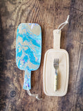 Marigot Art Miami Home Decor Bamboo Paddle Hand Painted Poured Paint Resin Art