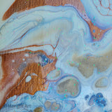 Marigot Art Miami Florida Home Decor Hand Painted Handmade Original Resin Acrylic Art Unique Tropical Gift Acrylic Pour Cutting Board Serving Tray Bamboo