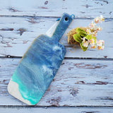 Marigot Art Miami Florida Home Decor Hand Painted Handmade Original Resin Acrylic Art Unique Tropical Gift Acrylic Pour Cutting Board Serving Tray Bamboo  Beach