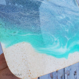 Marigot Art Miami Florida Home Decor Hand Painted Handmade Original Resin Acrylic Art Unique Tropical Gift Acrylic Pour Cutting Board Serving Tray Bamboo