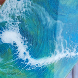 Marigot Art Miami Florida Home Decor Hand Painted Handmade Original Resin Acrylic Art Unique Tropical Gift Acrylic Pour Cutting Board Serving Tray Bamboo  Beach