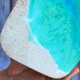 Marigot Art Miami Florida Home Decor Hand Painted Handmade Original Resin Acrylic Art Unique Tropical Gift Acrylic Pour Cutting Board Serving Tray Bamboo  Beach