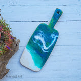 Marigot Art Miami Florida Home Decor Hand Painted Handmade Original Resin Acrylic Art Unique Tropical Gift Acrylic Pour Cutting Board Serving Tray Bamboo