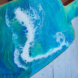Marigot Art Miami Florida Home Decor Hand Painted Handmade Original Resin Acrylic Art Unique Tropical Gift Acrylic Pour Cutting Board Serving Tray Bamboo