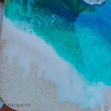 Marigot Art Miami Florida Home Decor Hand Painted Handmade Original Resin Acrylic Art Unique Tropical Gift Acrylic Pour Cutting Board Serving Tray Bamboo