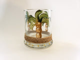 Palm Tree Round Candle Holder (Taupe)