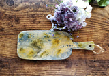 Marigot Art Bamboo Paddle Blue Silver Gold Cutting Board Serving Tray Home Decor