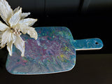 Marigot Art Bamboo Paddle Lavender Turquoise Yellow Silver Home Decor Poured Art Resin Miami