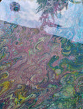 Marigot Art Bamboo Paddle Lavender Turquoise Yellow Silver Home Decor Poured Art Resin Miami