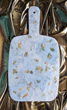 Marigot Art Bamboo Paddle Silver Gold Hand Painted Poured Paint Resin Art