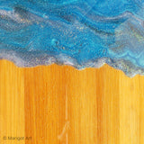 Marigot Art Miami Florida Home Decor Hand Painted Handmade Original Resin Acrylic Art Unique Tropical Gift Acrylic Pour Cutting Board Serving Tray Bamboo 