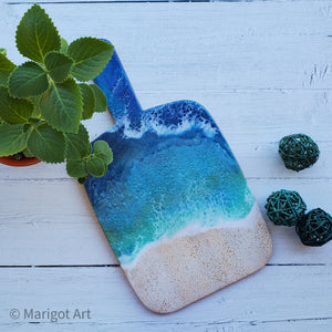 Marigot Art Miami Florida Home Decor Hand Painted Handmade Resin Acrylic Art Unique Tropical Gift Acrylic Pour Cutting Board Art Serving Tray Bamboo Abstract Charcuterie Gift Interior Design Interior Styling