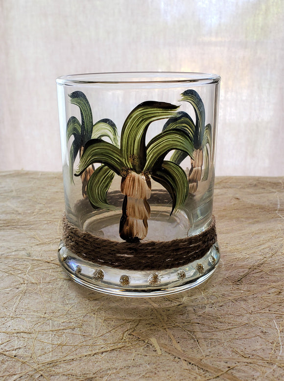Marigot Art Candle Holder Round Palm Taupe