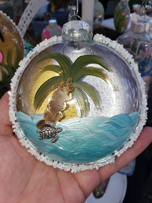 Ornament, Glass Lg Turtle