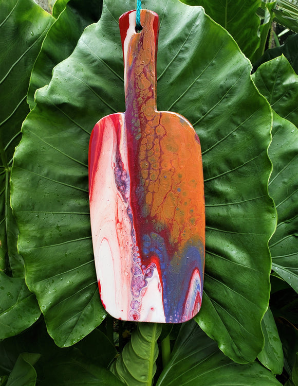 Marigot Art Bamboo Paddle White Purple Red Orange Magenta