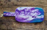 Marigot Art Bamboo Paddle Purple Magenta Pearl Turquoise Home Decor Hand Painted