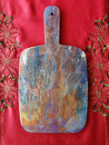 Marigot Art Bamboo Paddle Purple Orange Blue Silver Gold Hand Painted Home Decor Poured Art Resin 