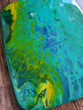 Marigot Art Bamboo Paddle Green Blue Yellow