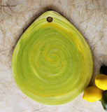 Marigot Art Bamboo Teardrop Tray Green Yellow