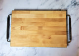 Marigot Art Wood Serving Tray with Handles Back